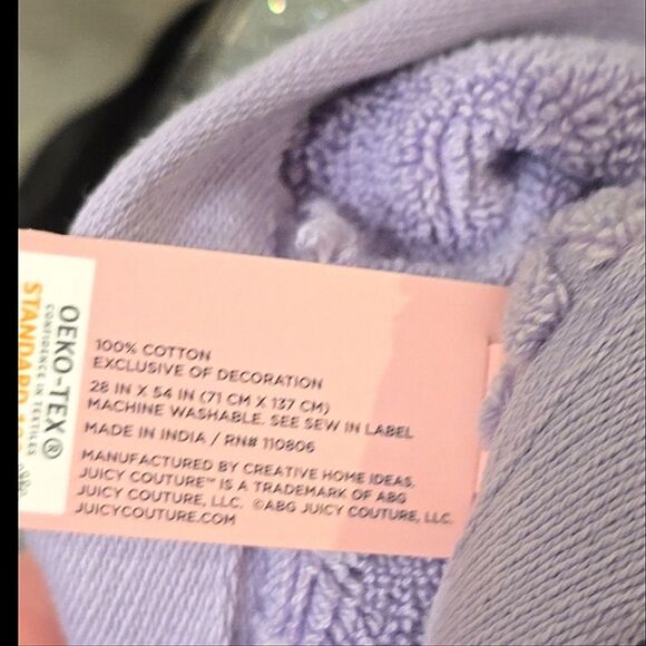 Juicy Couture Home Embroidered Signature Logo Towel Set- Lavender - Picture 7 of 7
